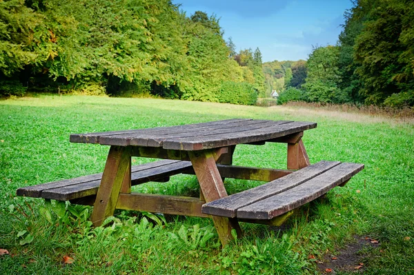 Local de piquenique na floresta — Fotografia de Stock