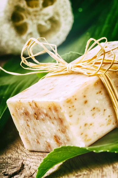 Natural handmade soap bar — Stock Photo, Image