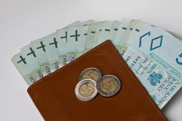 Polský peníze, mince, bankovky — Stock fotografie