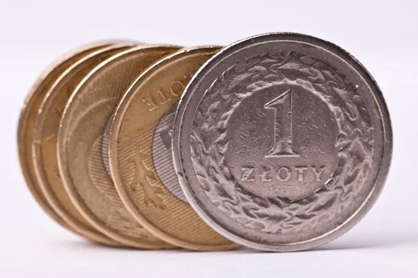 Polské mince, peníze — Stock fotografie