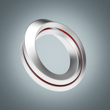 demir mobius band beyaz arka