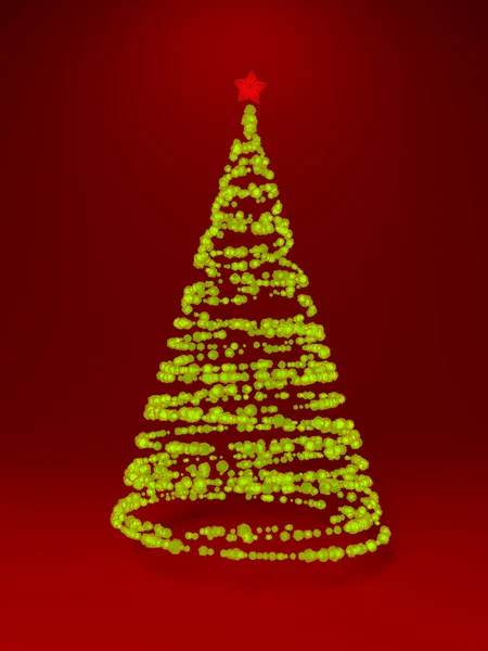 Nieuwe jaar boom op rode achtergrond — Stockfoto