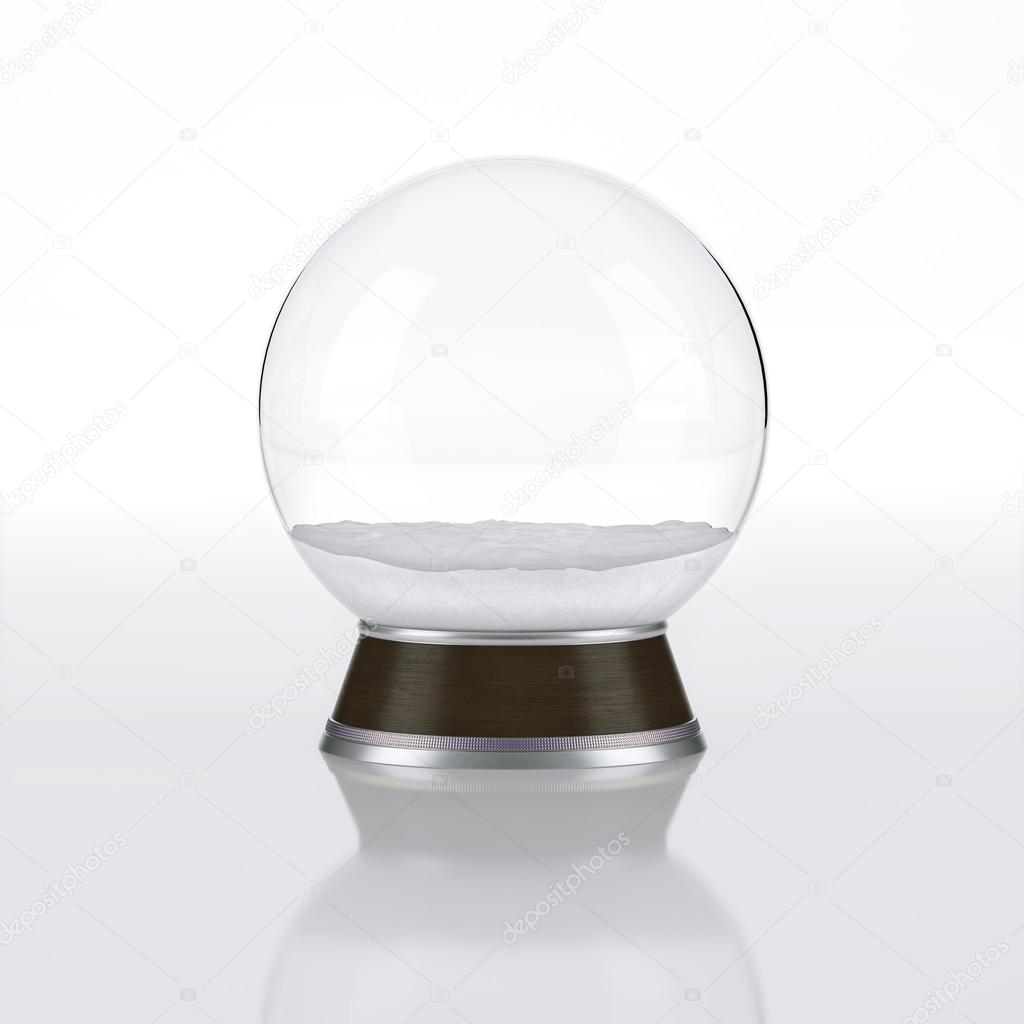 An empty snow globe that can be customized