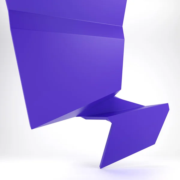 3d abstract glossy purple origami speech bubble — Stock Photo, Image