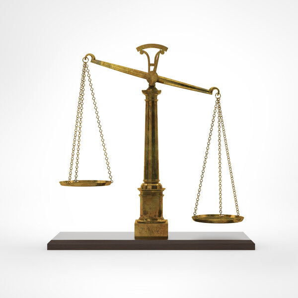 Gold classic scales of justice