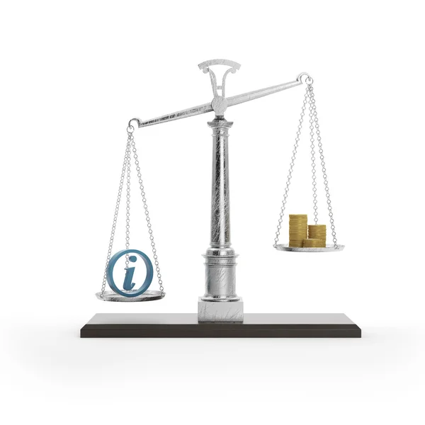 Scale with information symbol — Stock Photo, Image