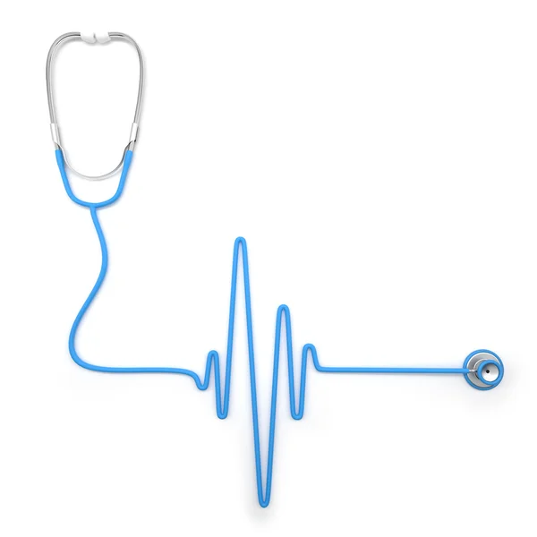 Estetoscópio em forma de linha de eletrocardiograma — Fotografia de Stock