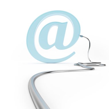 Email Symbol with Cable clipart