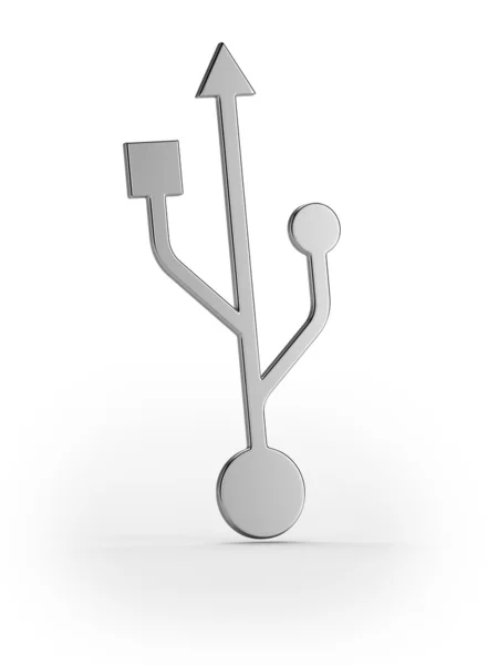 Silver usb symbol — Zdjęcie stockowe