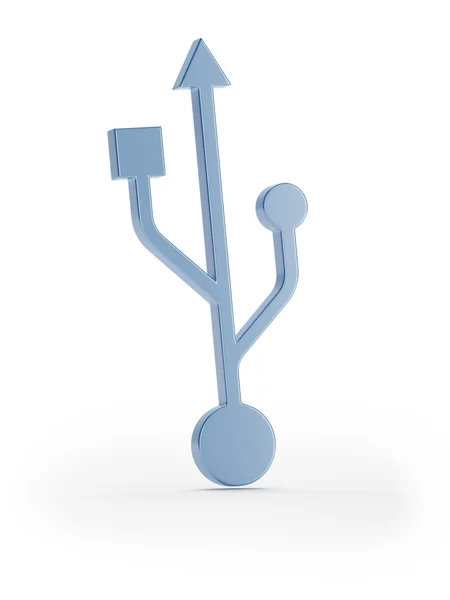 Symbole USB bleu — Photo