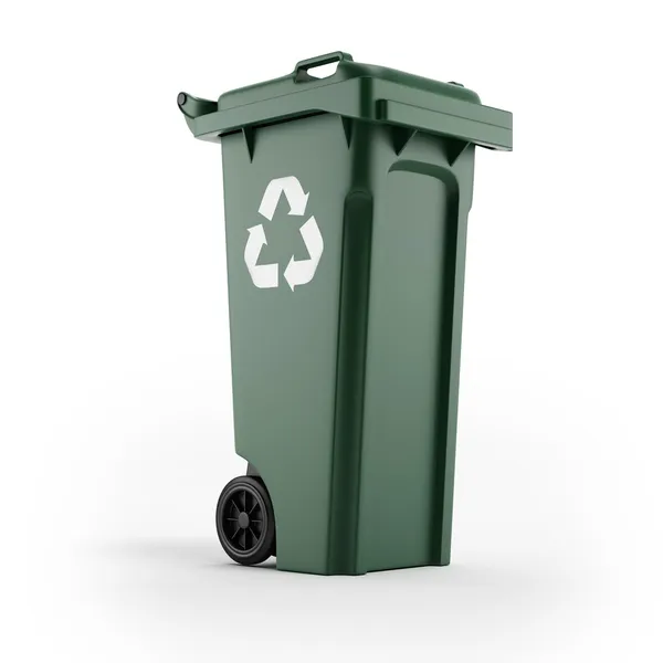 Recycling bin with recycling symbol — Stock Photo, Image