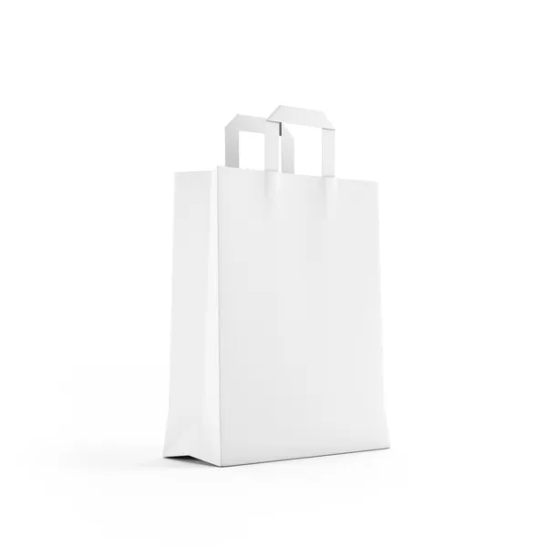 Bolsa de papel blanco aislada en blanco —  Fotos de Stock