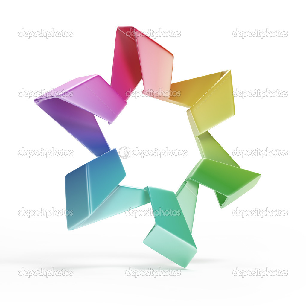 3d Colored star
