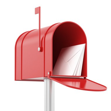 Red red mailbox with mails clipart