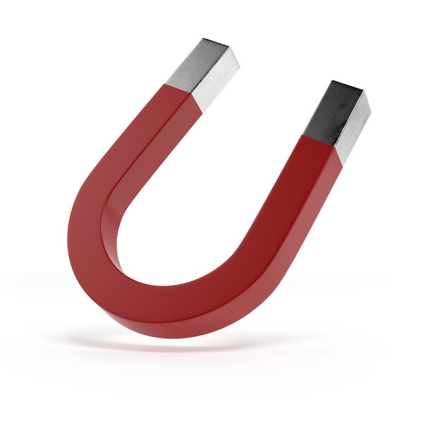 Подковообразный магнит изолирован
