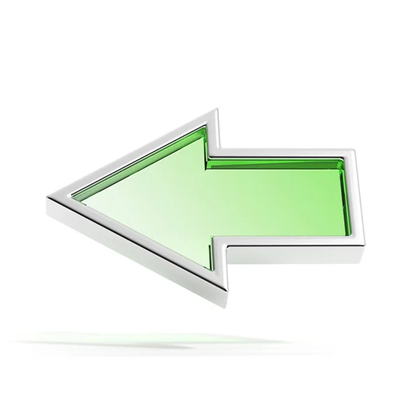 Freccia sinistra verde — Foto Stock
