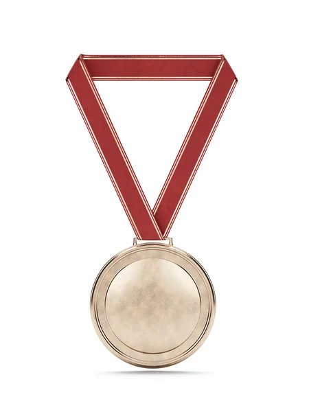 Gold medal with red ribbon — Stock Photo, Image