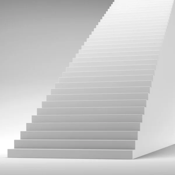 Witte trap geïsoleerd op wit — Stockfoto