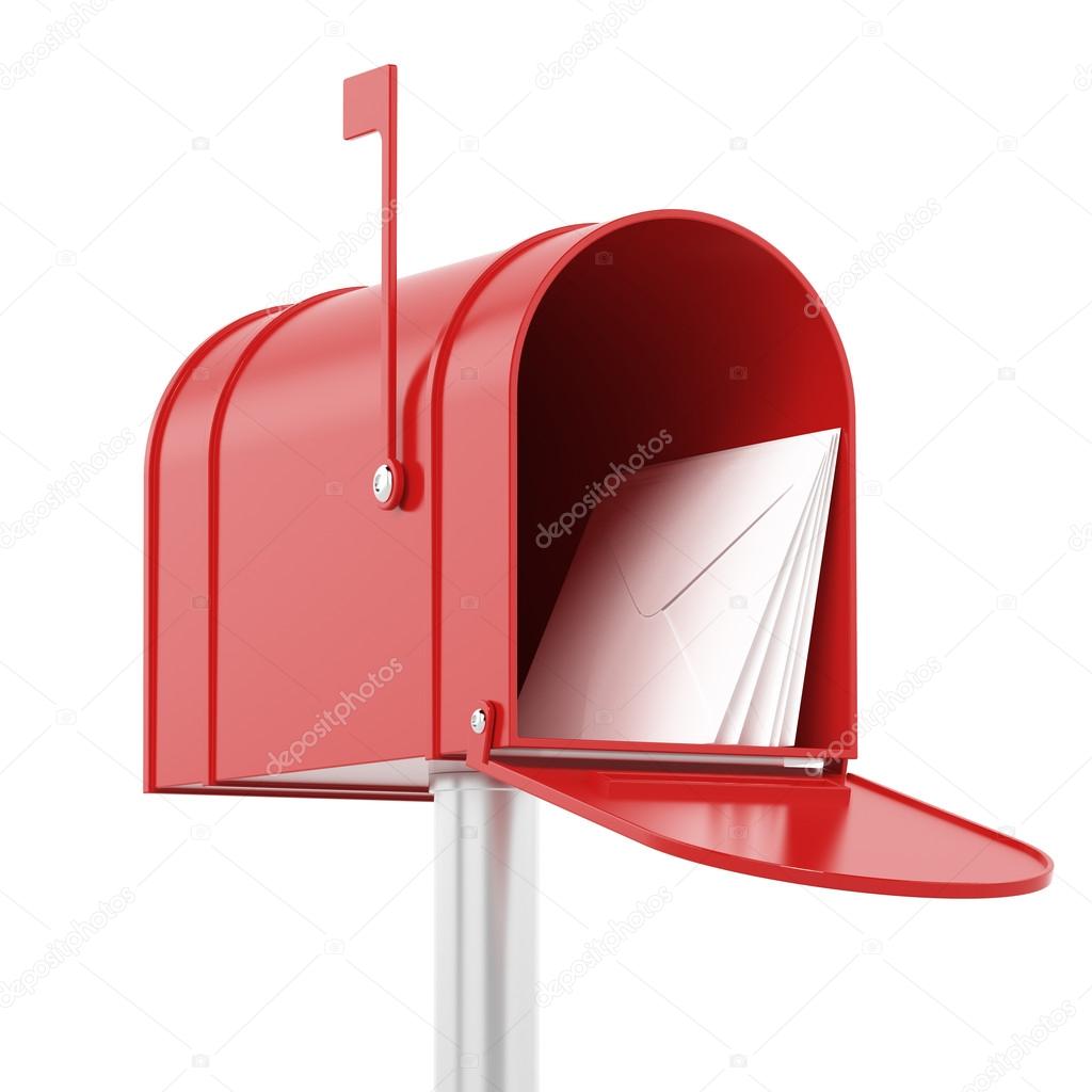 Buzon rojo rojo con correos Foto de stock 15338503 ekostsov