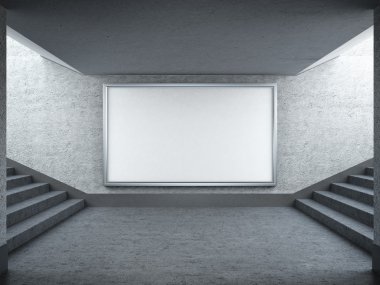 boş billboard ve yeraltı merdiven