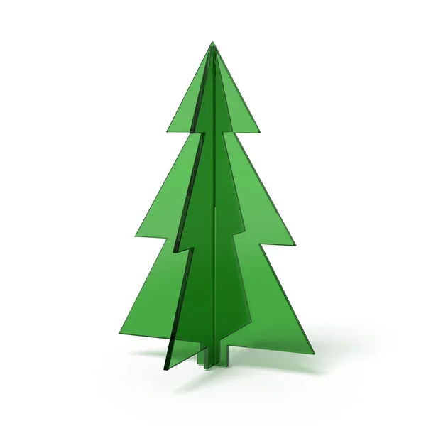 Christmas tree made ​​of green glass — Stock Photo, Image