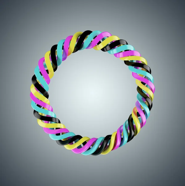 Спиральная пружина цветов CMYK — стоковое фото