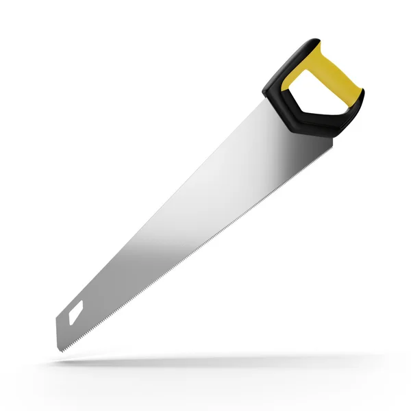 Saw with a black and yellow Plastic Handle — Stock Photo, Image