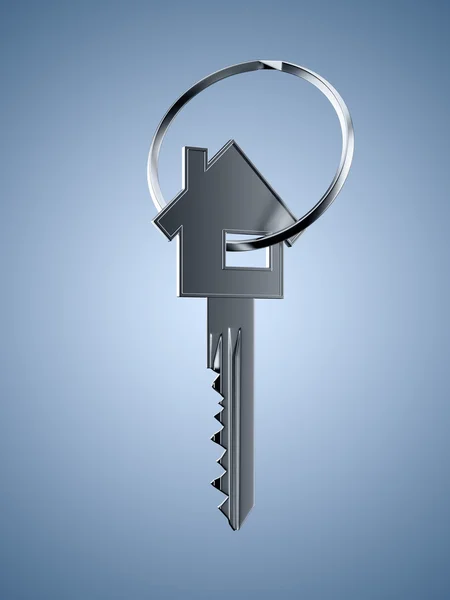 Klucz w kształcie domu — Zdjęcie stockowe