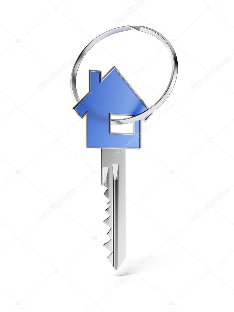 Blue key shaped as house