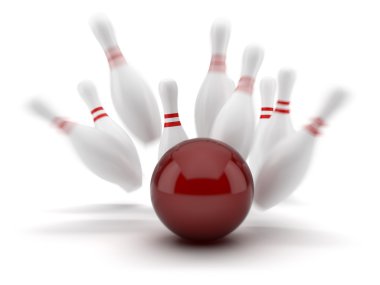 Kırmızı bowling topu grev puanlama