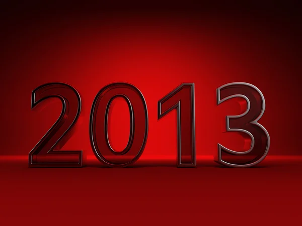 Rotes neues jahr 2013. isoliert auf rot — Stockfoto