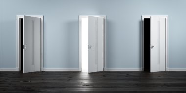 satırda üç kapı. bir açıldı