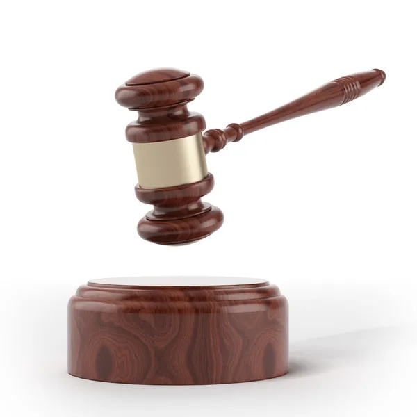 Wooden brown gavel and soundboard — Stock Photo, Image