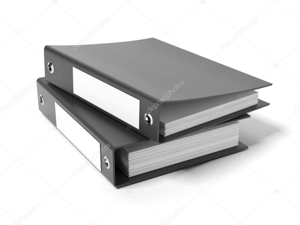 Two black ring binders