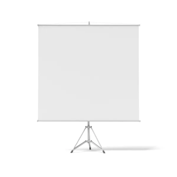 Blank roll-up poster on a tripod — Stock Photo, Image