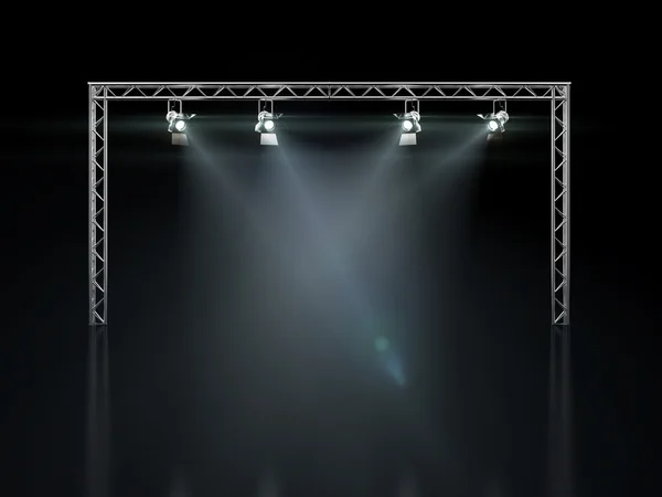 Bühnenbeleuchtung isoliert auf schwarz — Stockfoto