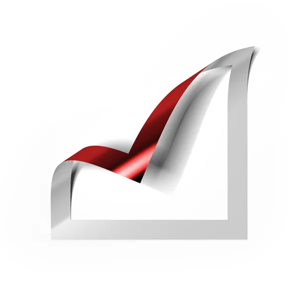 Checkbox icon with red angle folded — Stock Photo, Image