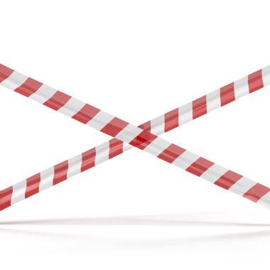 Crossed red white warning tape clipart