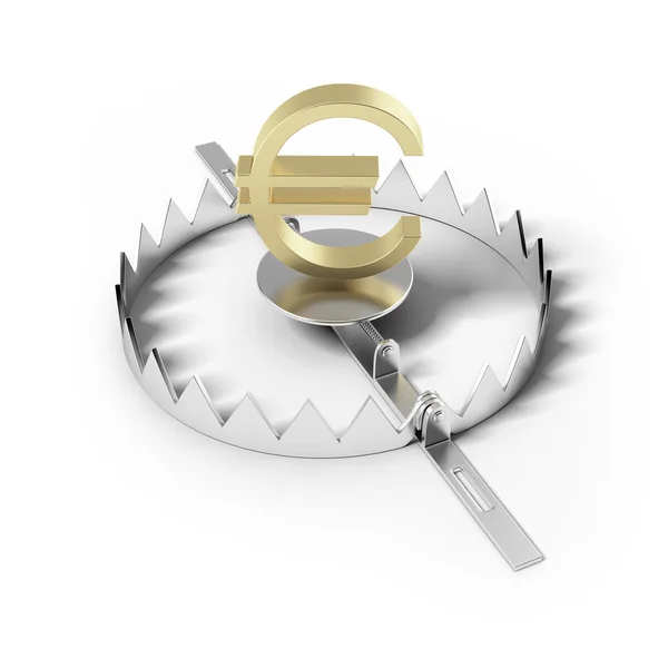 Finanzierungskonzept. Euro auf Bärenfalle. — Stockfoto