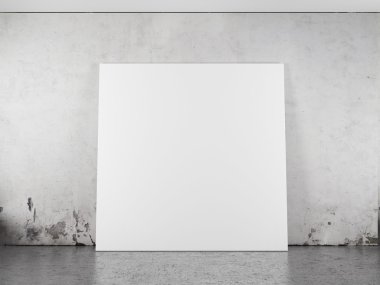 White blank frame against the wall clipart