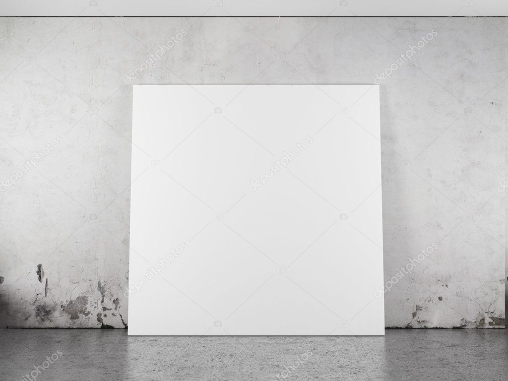 White blank frame against the wall