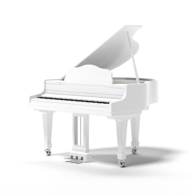 White classic grand piano clipart