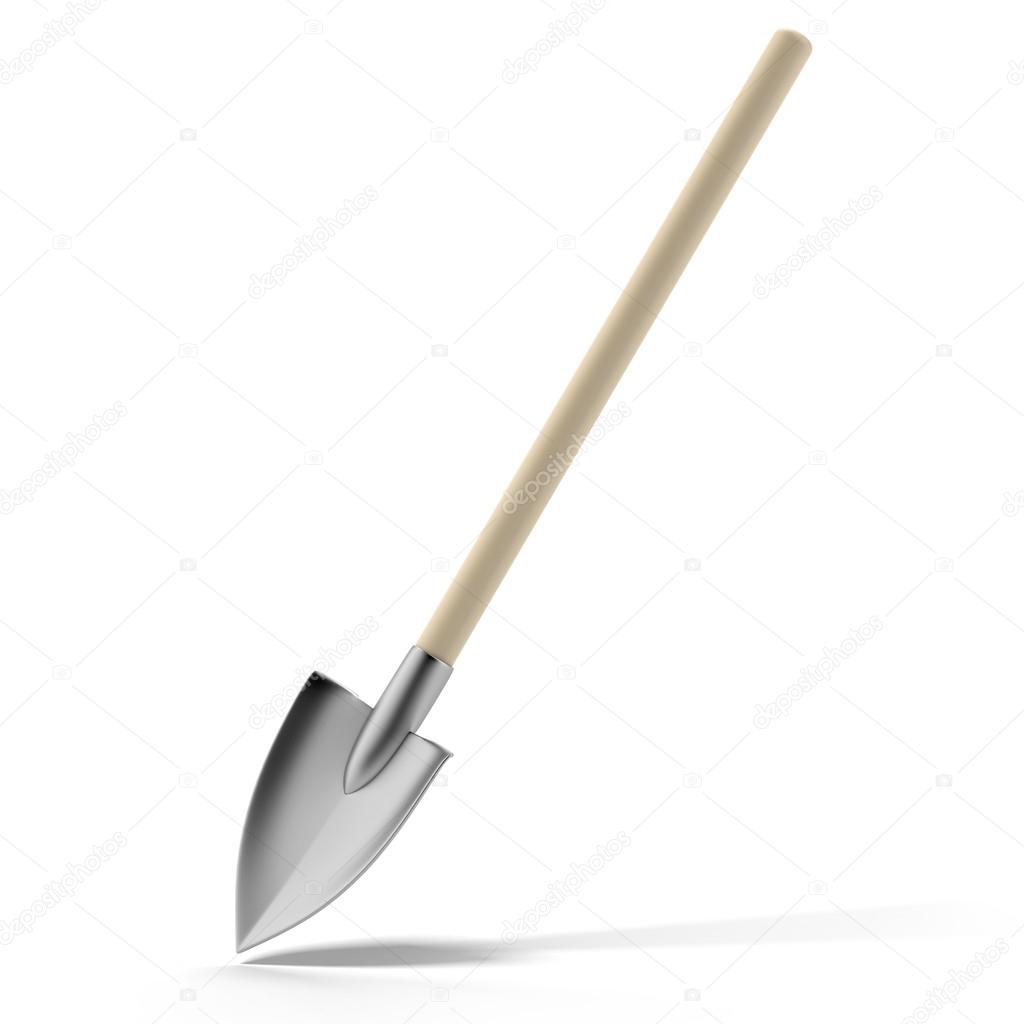 Shovel with wooden handle