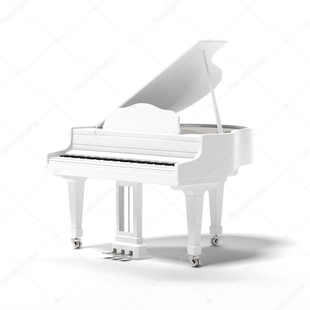 White classic grand piano