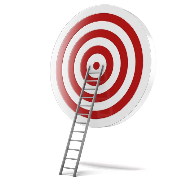 Ladder to the middle of the red target. — Stock Photo, Image