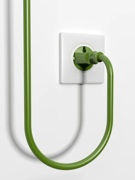 Plugue de energia verde — Fotografia de Stock