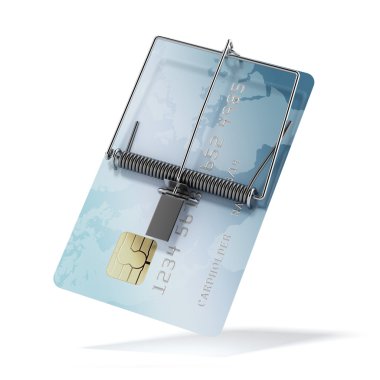 Credit card as mousetrap clipart