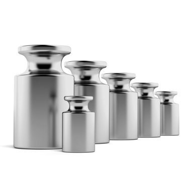 Row of calibration weights. clipart