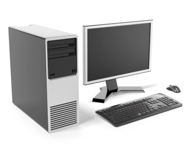 Modern black desktop computer clipart