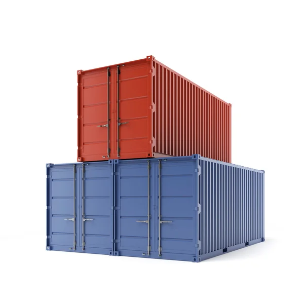 Drie vrachtcontainers — Stockfoto